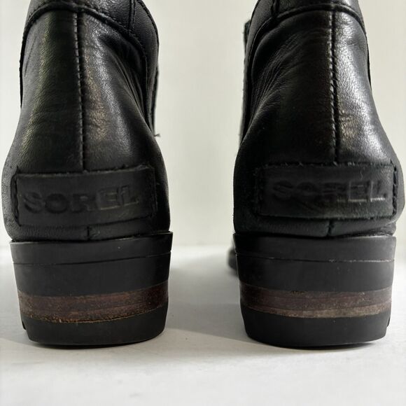 Sorel Lolla II Cut Out Bootie Black Leather Boots Women's Size 6 US, 37 EU - Picture 8 of 10